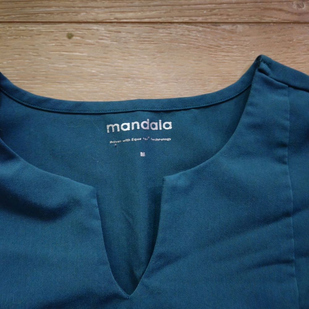 Mandala Teal Women's Teal Scrub Set - Picture 2 of 3